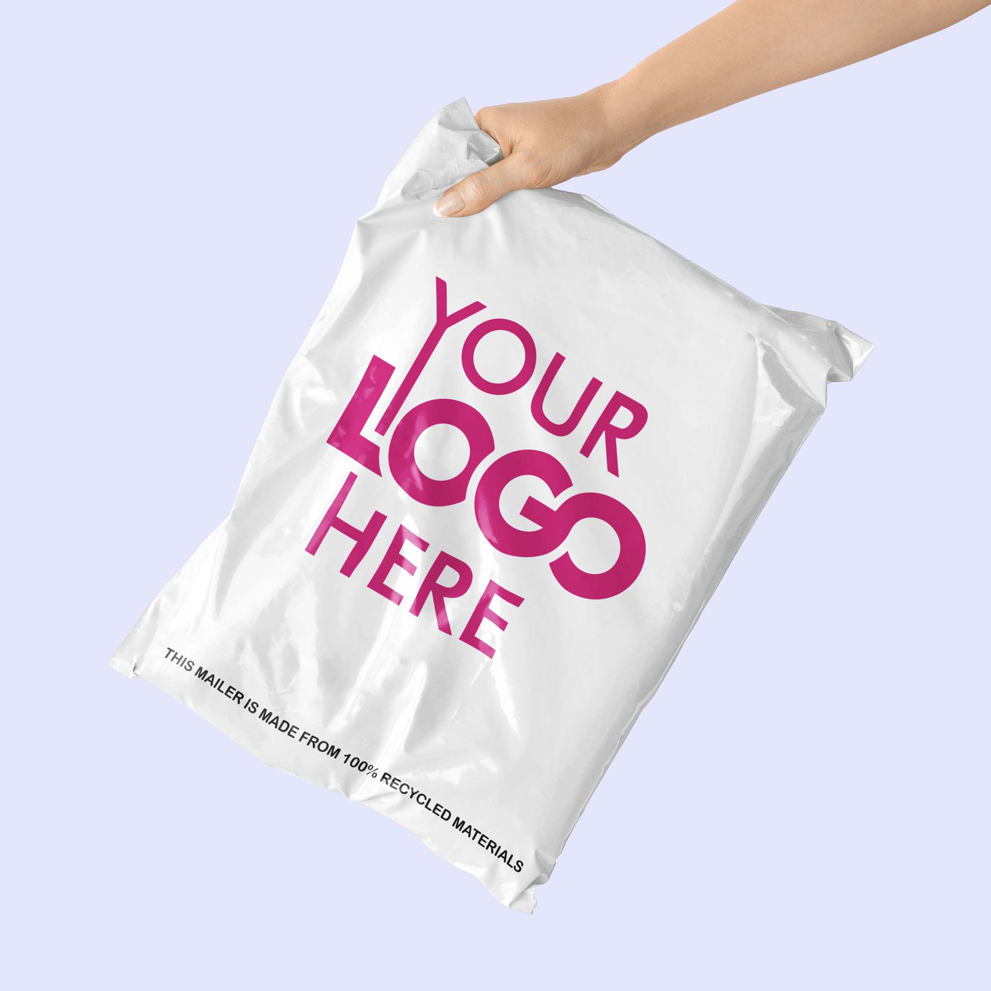 Custom Poly Mailer - Your Logo Here in Pink Ink