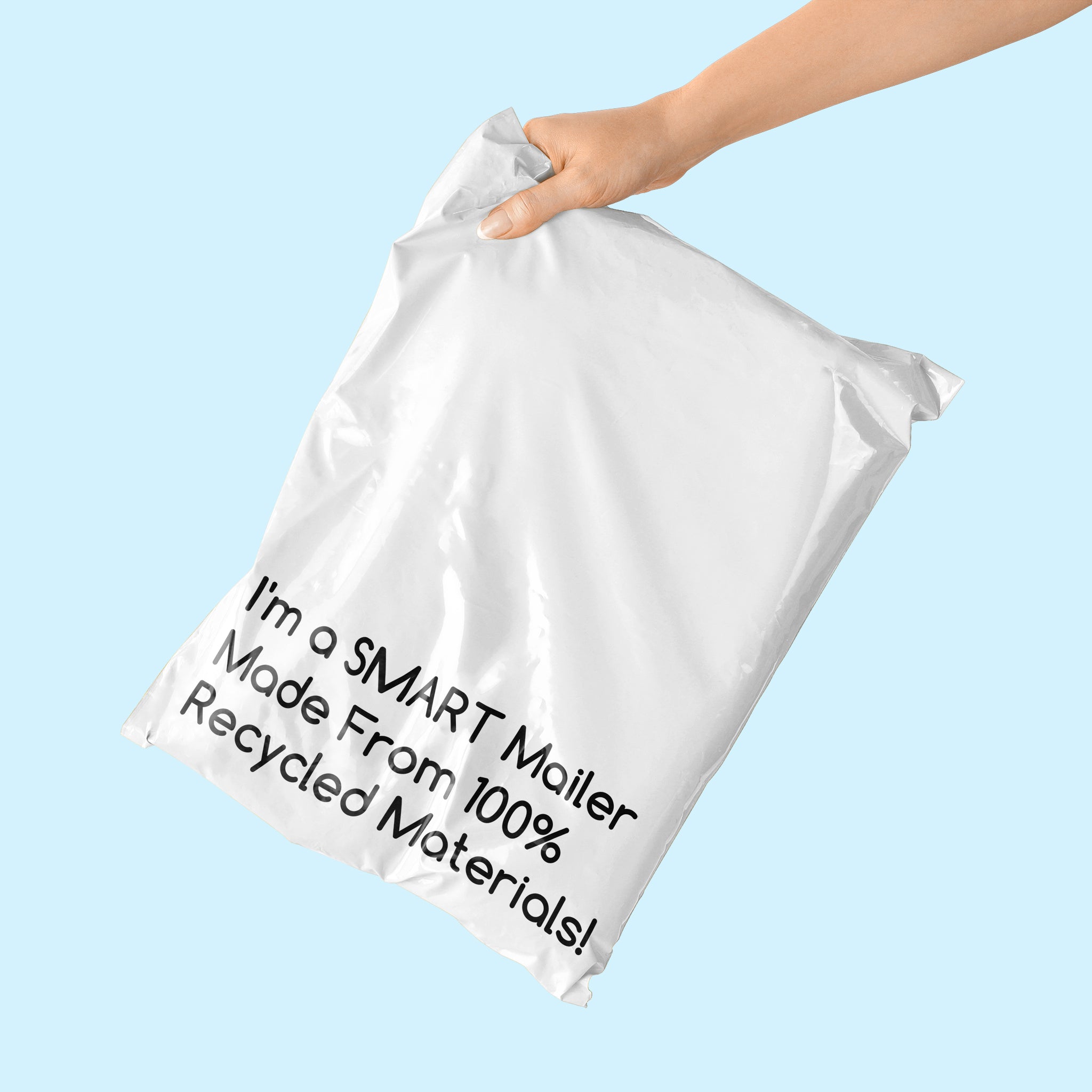White Recycled Poly Mailer Front